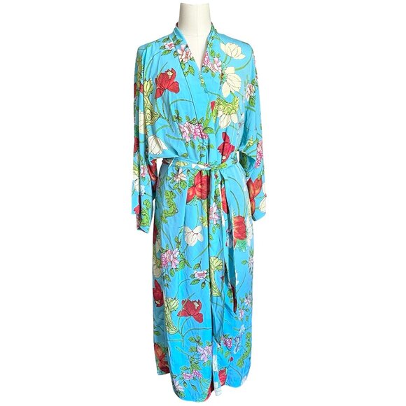Natori Kimono Robe and Slip Dress Nightgown Set L - Picture 1 of 9